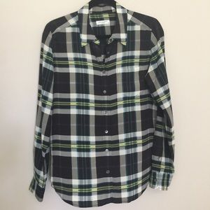 Equipment Oversize Plaid Brett Blouse